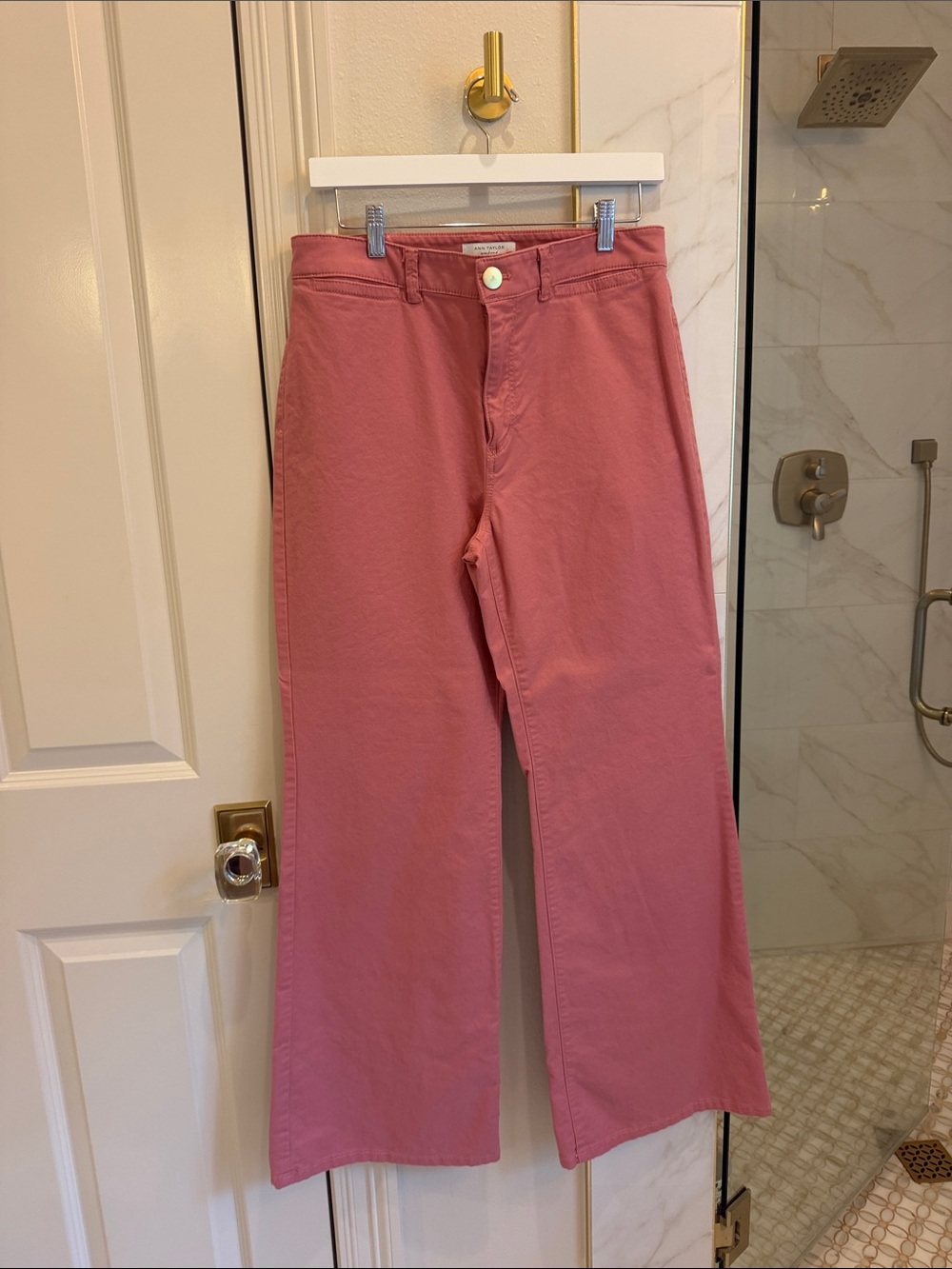 LOFT Rose-Pink Wide-Leg Jeans